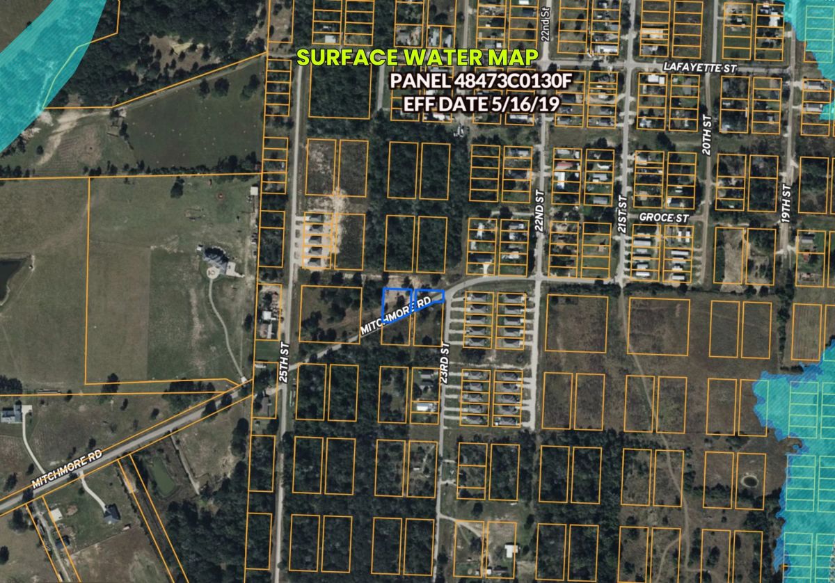 Decorative background for 0.45 Acres • Two Adjoining Lots • 313' of Paved-Road Frontage • Single-Family Residential Zoning • Cleared & Outside the Flood Zone • Growing Hempstead/Waller County Location • Owner Financing Available image 24