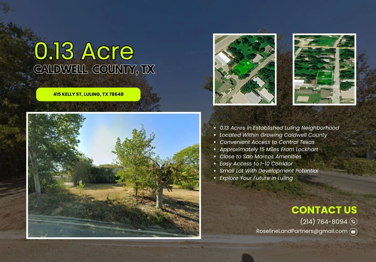 0.13 Acres • Buildable Lot • Inside the City of Luling • Established Neighborhood • Approximately 63' x 90' • Owner Financing Available • $30,000 - Image 2