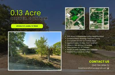 0.13 Acres • Buildable Lot • Inside the City of Luling • Established Neighborhood • Approximately 63' x 90' • Owner Financing Available • $30,000