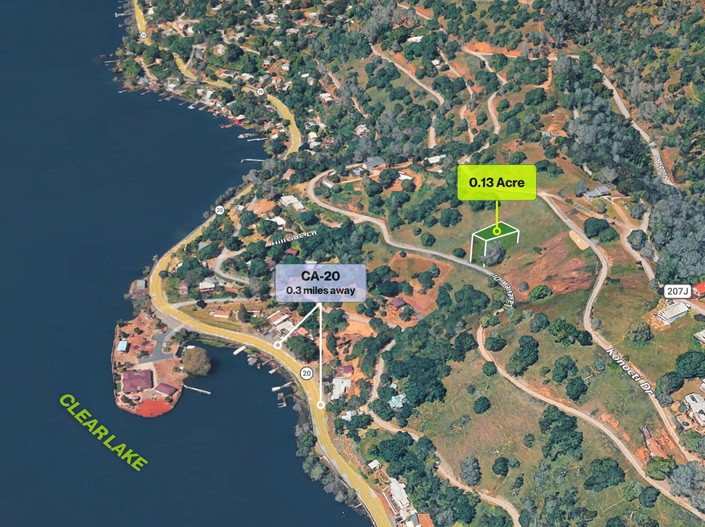 0.13-Acre Hillside Lot with Clear Lake Views – Clearlake Oaks Listed under market in Lake County, CA