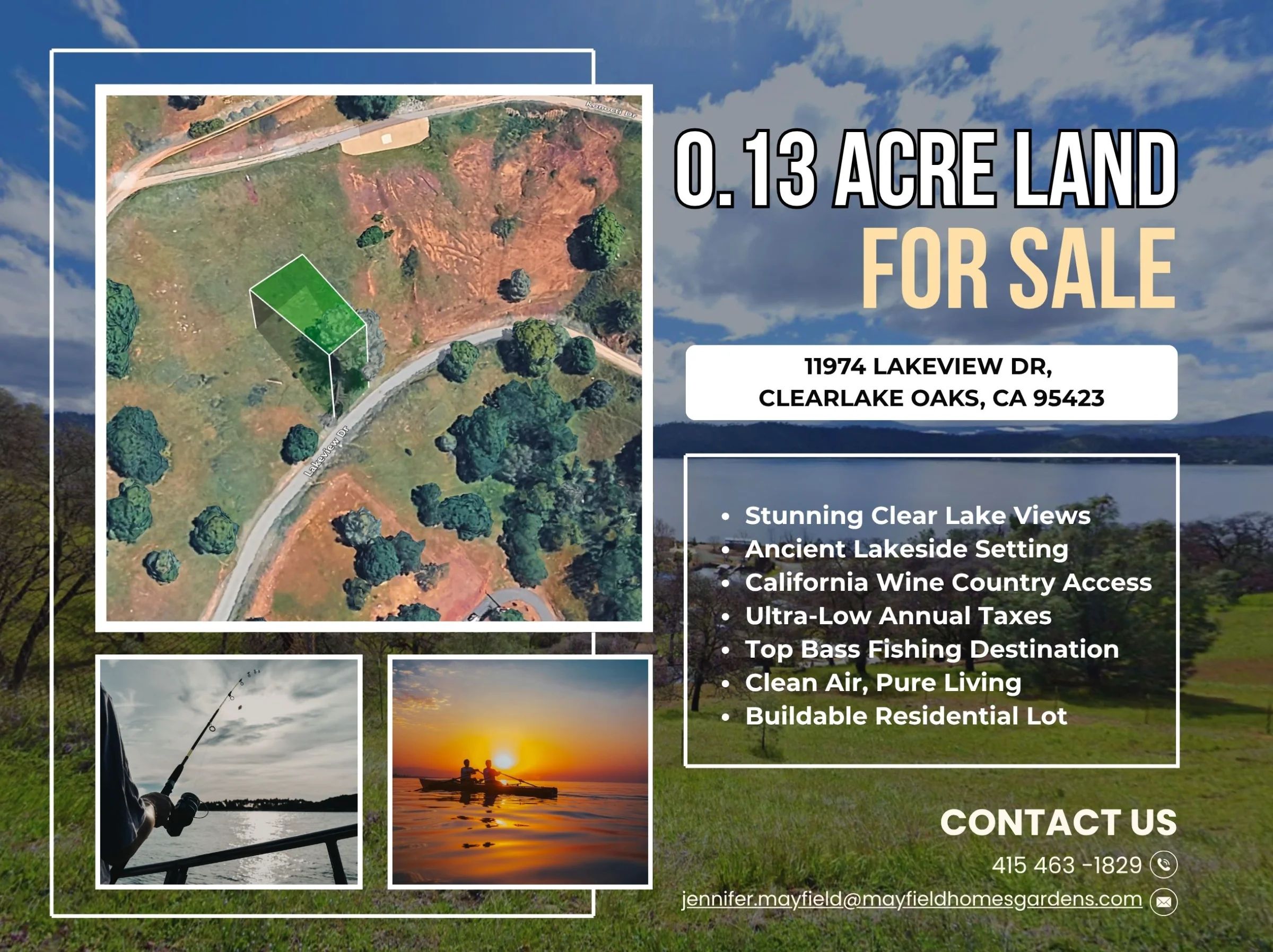 0.13-Acre Hillside Lot with Clear Lake Views – Clearlake Oaks Listed under market in Lake County, CA
