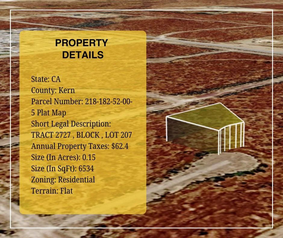 0.15-Acre Residential Land with Exceptional Investment Potential in Kern County, CA