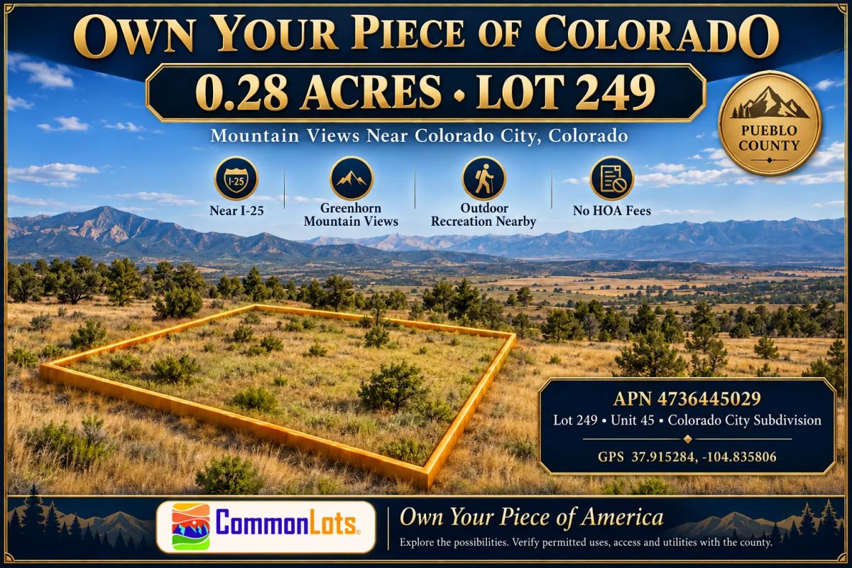 Decorative background for YOUR COLORADO MOUNTAIN HOMESITE AWAITS! 0.28 acres near Colorado City with road access and views toward the mountains near Rye. image 6
