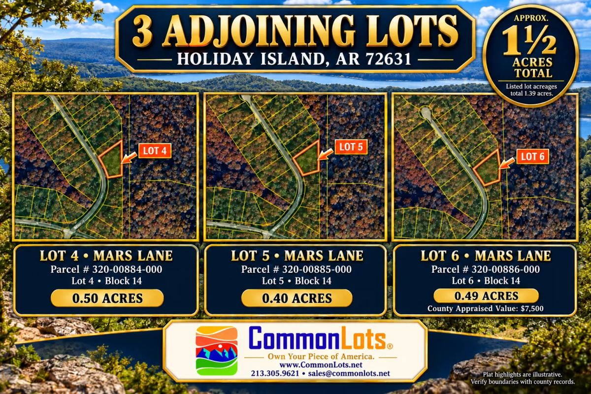Decorative background for AVAILABLE 1.5 ACRES- RARE TRIPPLE LOT IN HOLIDAY ISLAND, ARKANSAS — LAKE LIVING, GOLF & OZARK BEAUTY! image 8