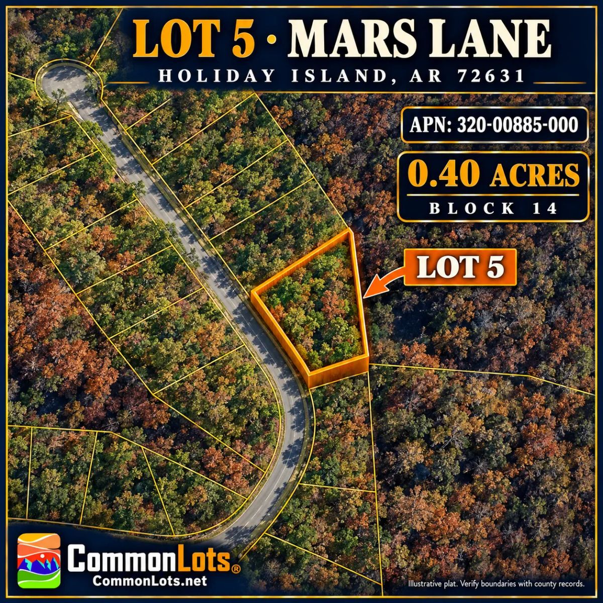 AVAILABLE 1.5 ACRES- RARE TRIPPLE LOT IN HOLIDAY ISLAND, ARKANSAS — LAKE LIVING, GOLF & OZARK BEAUTY! - Main image