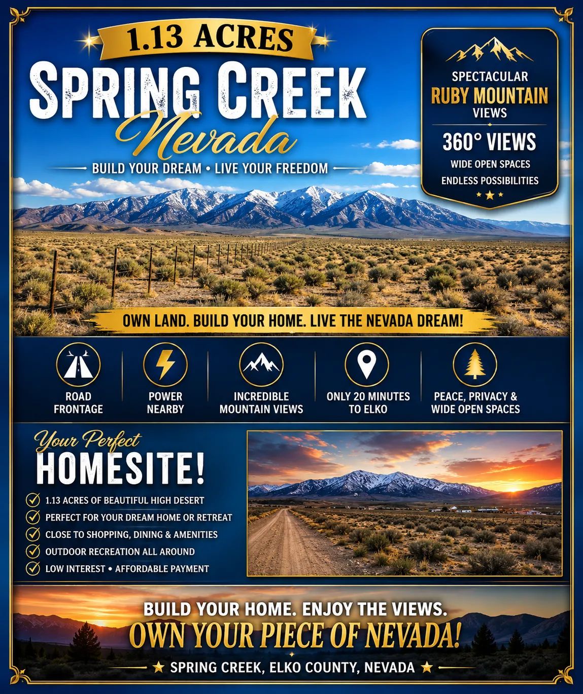 Decorative background for BUILD • FARM • RANCH • LIVE FREE — 1.13 BEAUTIFUL ACRES IN ELKO COUNTY, NEVADA WITH BIG MOUNTAIN VIEWS & NO HOA!. APN: 031-023-016 image 7