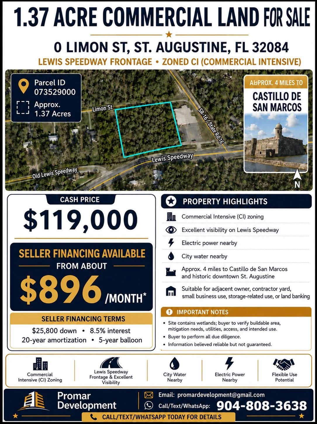 1.37-Acre Commercial Land for Sale — St. Augustine, Florida - Image 2