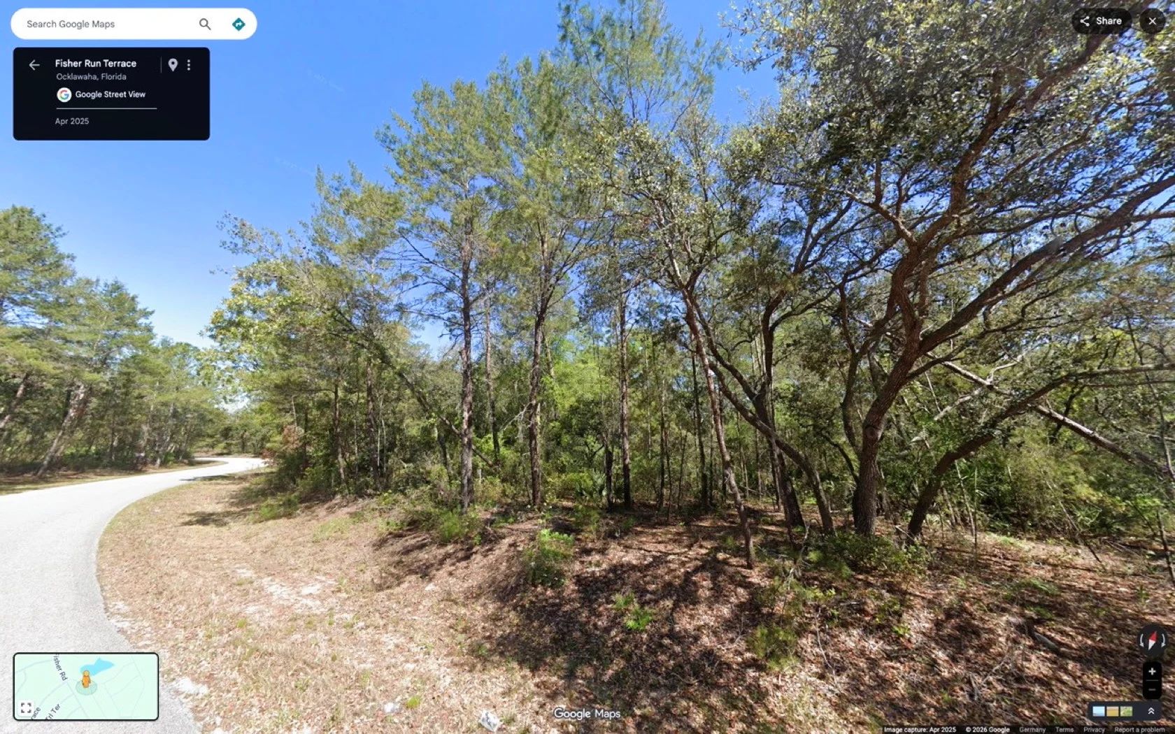 Set Back yet well-connected ¼ ac Lot close to the Ocklawaha River in Marion County, FL