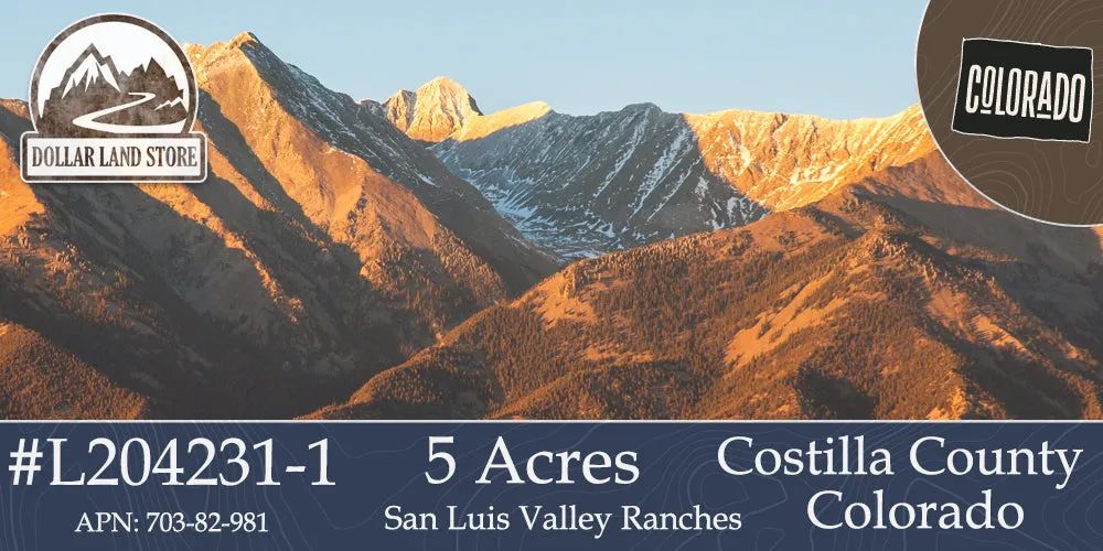 Beautiful views from 5 Acres in San Luis Valley Ranches, Costilla County, Colorado