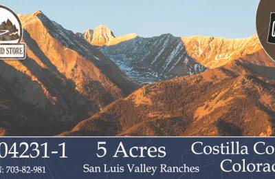 Beautiful views from 5 Acres in San Luis Valley Ranches, Costilla County, Colorado