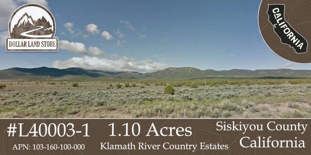 1.10 Acres in KCRE feet from the Klamath River, Siskiyou County, CA