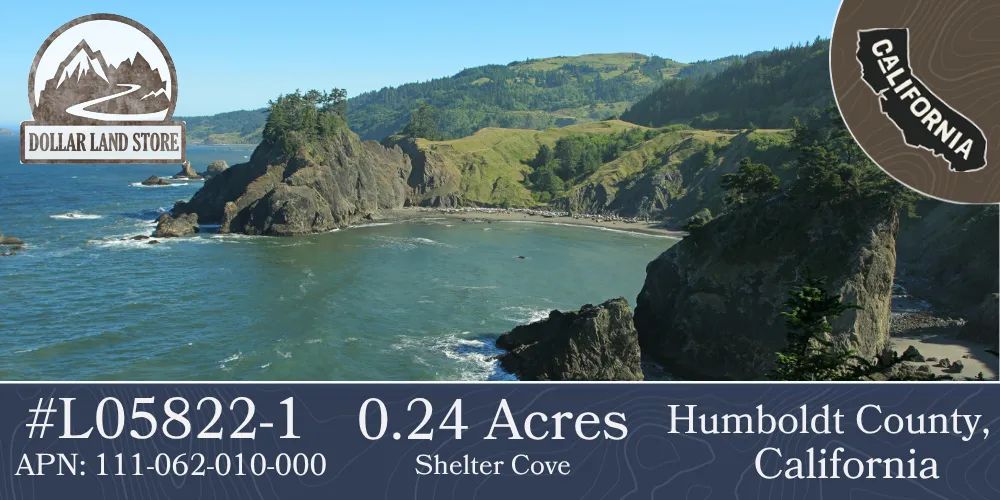 Wooded Shelter Cove Lot with Dense, Mature Trees, Humboldt County CA