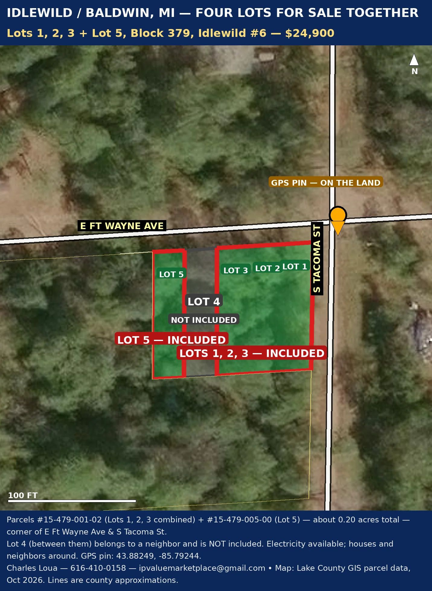 6 Michigan Lots Bundle - Saginaw Double Lot + Idlewild Lots - 0.504 Acres - $39,900 in Saginaw County, MI