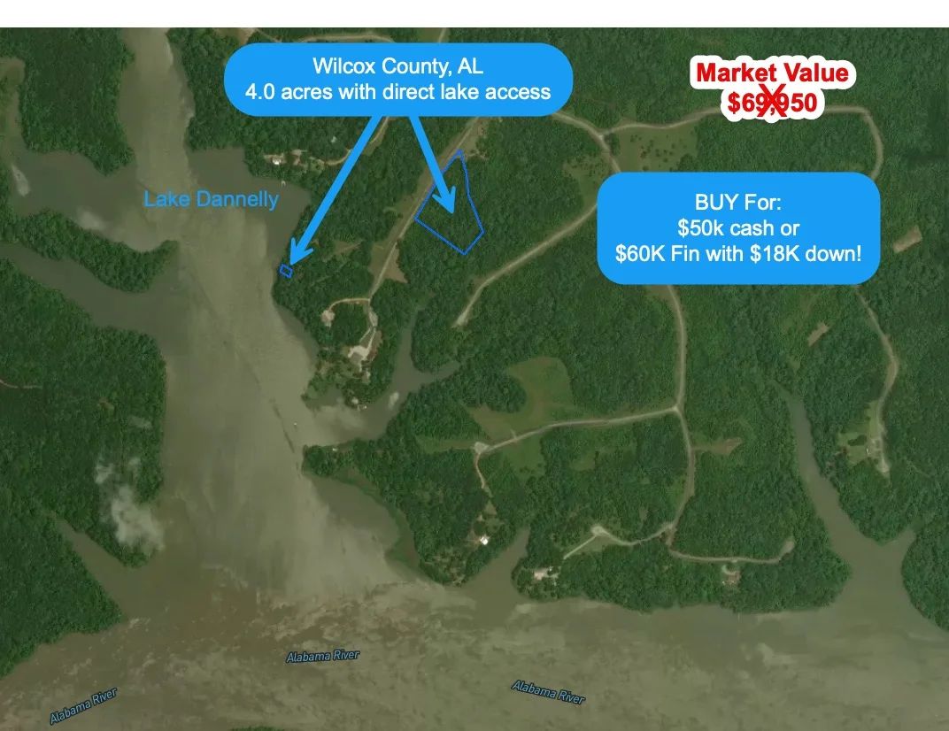 4-ACRE WOODED HOMESITE WITH SEPARATE 0.09-ACRE LAKE-ACCESS PARCEL GATED LEGACY SHORES – ALBERTA, ALABAMA - Main image