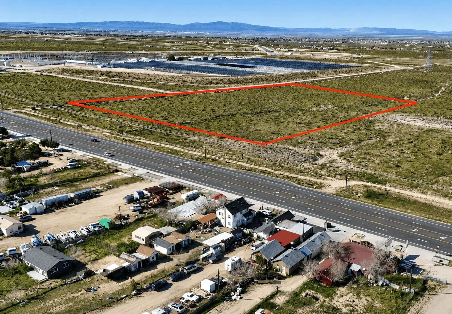 Two properties 18 Acres Commercial Acreage On Pearblossom Highway in Los Angeles County, CA